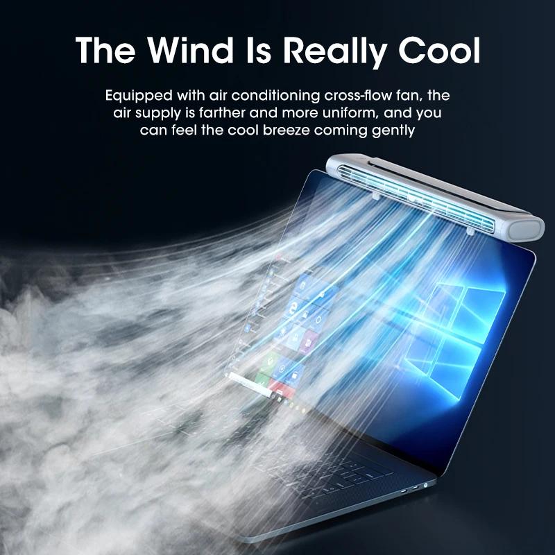 Monitor Fan With Lights Bar Clip-On Computer Screen Desk Fans Mini Air Cooler Adjustable For Office Household USB Fan