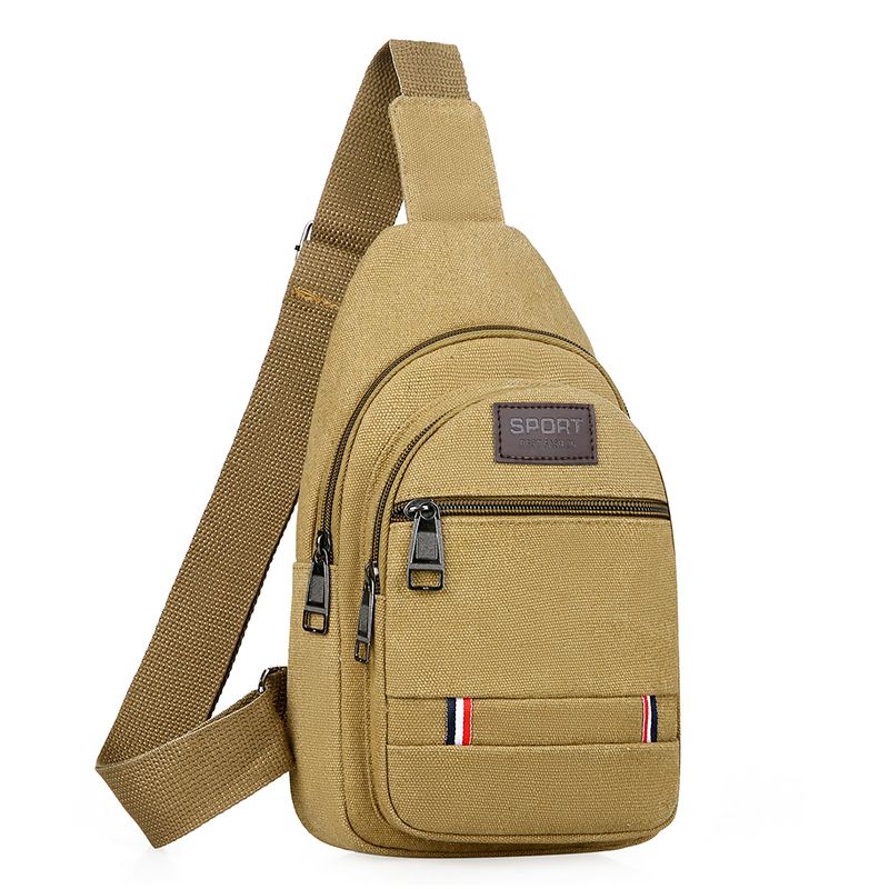 

Canvas Men Stylish and Versatile Sports Waist Bag Y2104 khaki