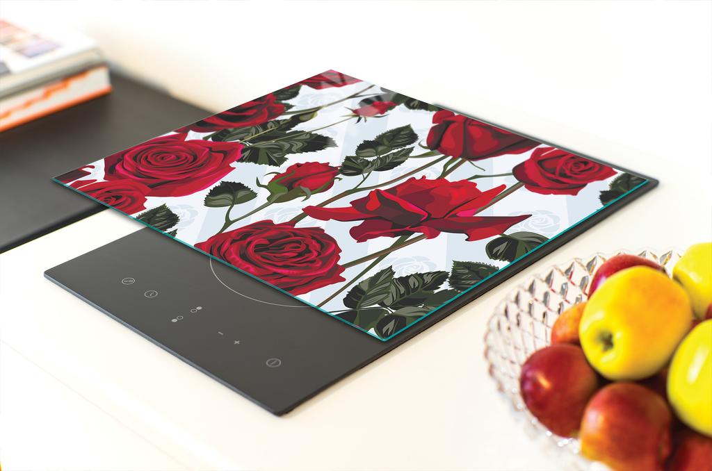 TABLA DE CORTAR DE CRISTAL 40x30 ROSAS