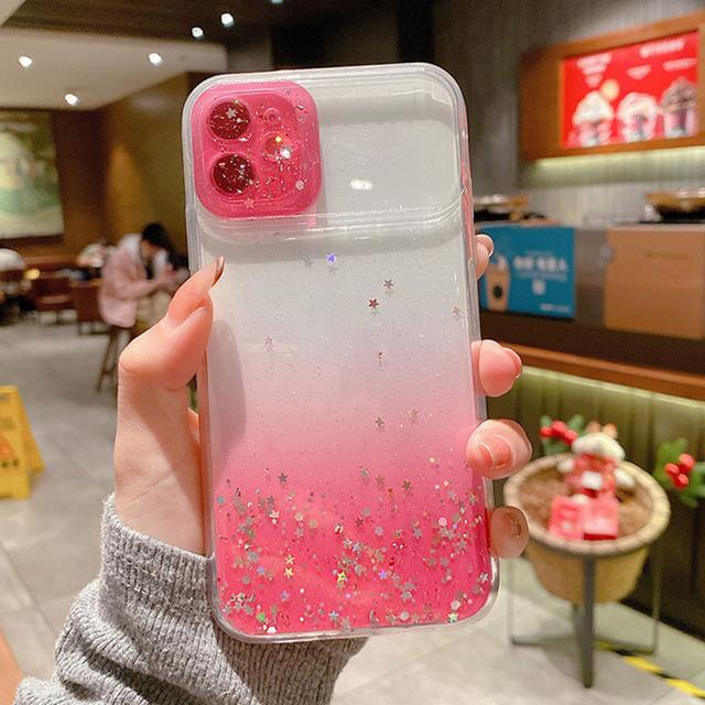 

Модный блестящий прозрачный чехол с градиентом цвета для Iphone 13 12 11 Pro Max Xr Xs 7 8 Plus, закрытая защитная задняя крышка для камеры For iPhone 13Pro Max