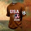 Men's V-Neck Printed Short Sleeve T-Shirt, Lightweight Breathable Casual Summer Top