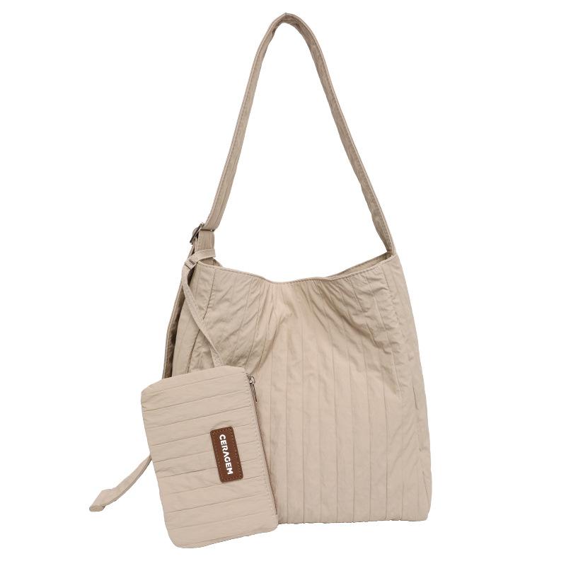 Bucket Bag, Women's Bag, Pleated Armpit Bag, Korean Version Commuting Tote Bag, Large Capacity Shoulder Bag