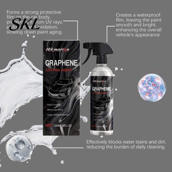 Car Wheel Cleaning Spray Graphene Ceramic Coating Agent, 120ml Paint Sealant for Mirror Resistant Shine, Quick Dry UV & Acid Rain Protection