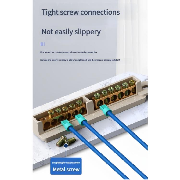 Wire Screw Connector Heavy Duty Brass Terminals Block Junction Box Grounding Brass Connection Row Electrical Connectors