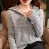 Women's 100% Wool Warm Turn-Down Collar Zipper Cardigan - Autumn/Winter Casual Style