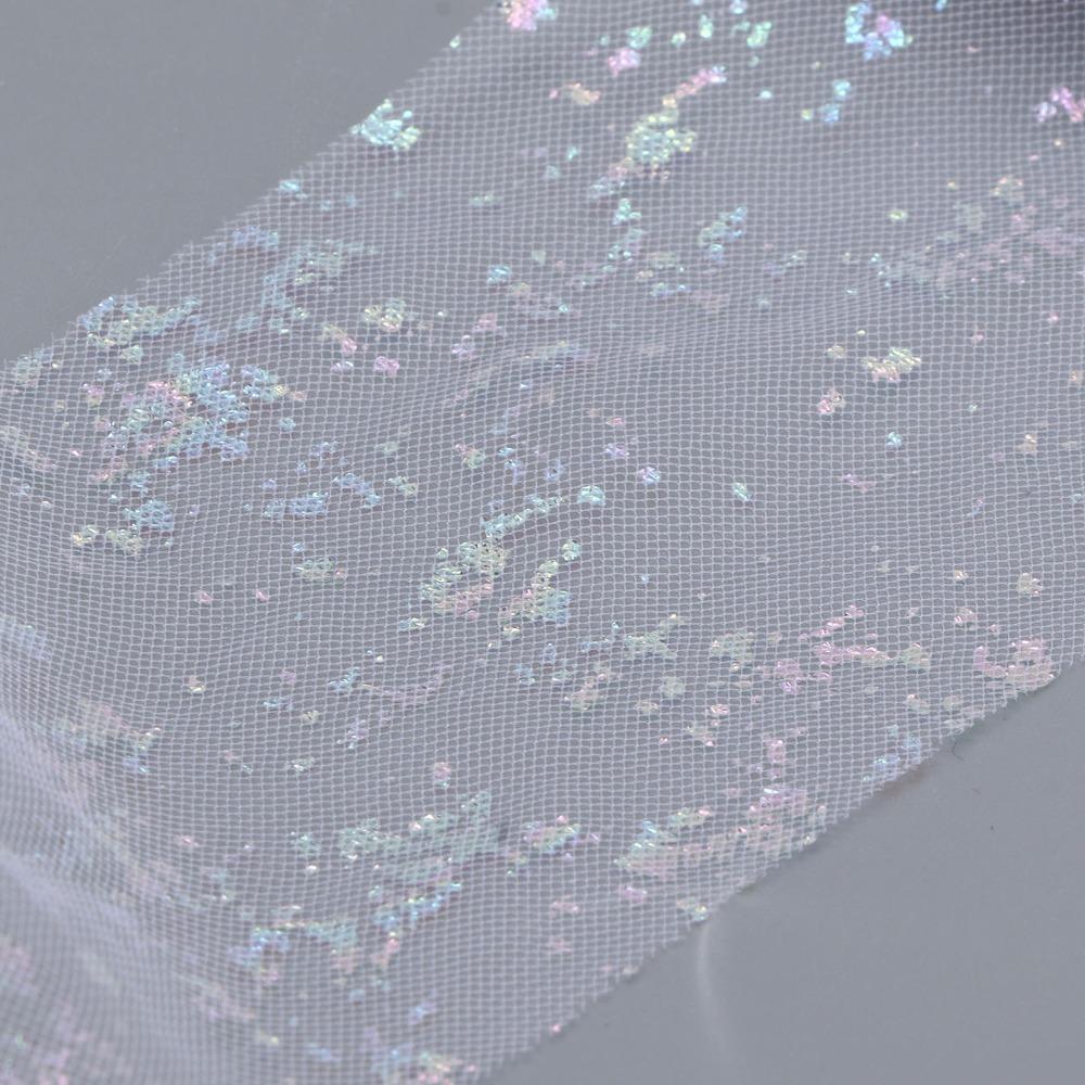 1pcs Lightweight Glitter Tulle Fabric Sequins Embellished Mesh Ribbon Tulle Rolls Wedding Decor