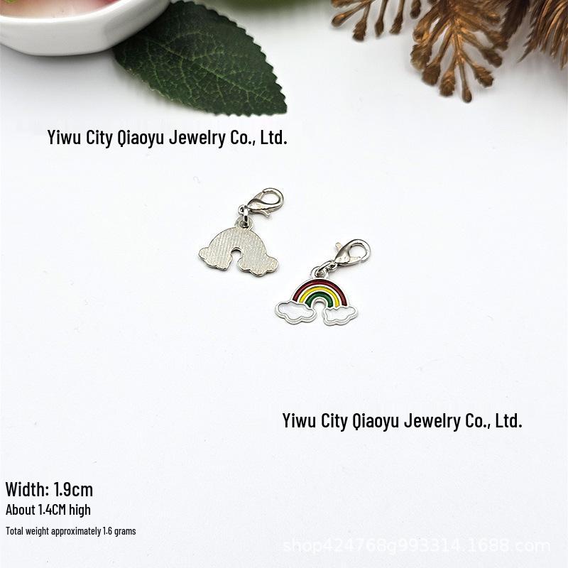 20-Style Pink Enamel Daisy Flower Pendant Charms for DIY Bracelet & Necklace Jewelry