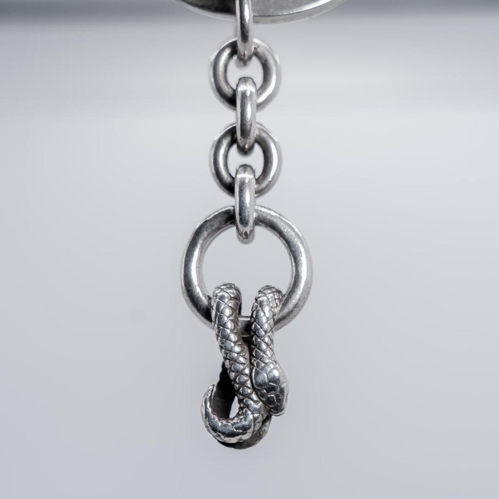 Used GARNI Snake Motif Silver Keyring *Marukan not included