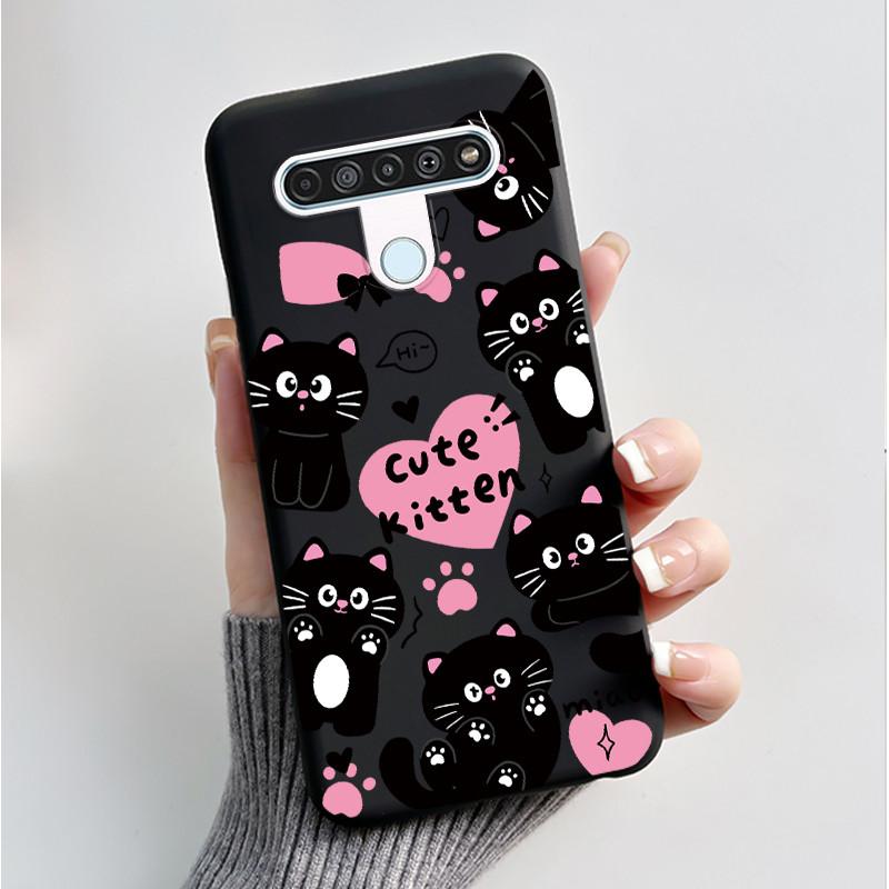 Printing Pattern Case For LG Q61 / LG K61 / LG Q70 Cover Fundas Soft Silicone Black Shell Cute Flower Cartoon Casing Coque Capa