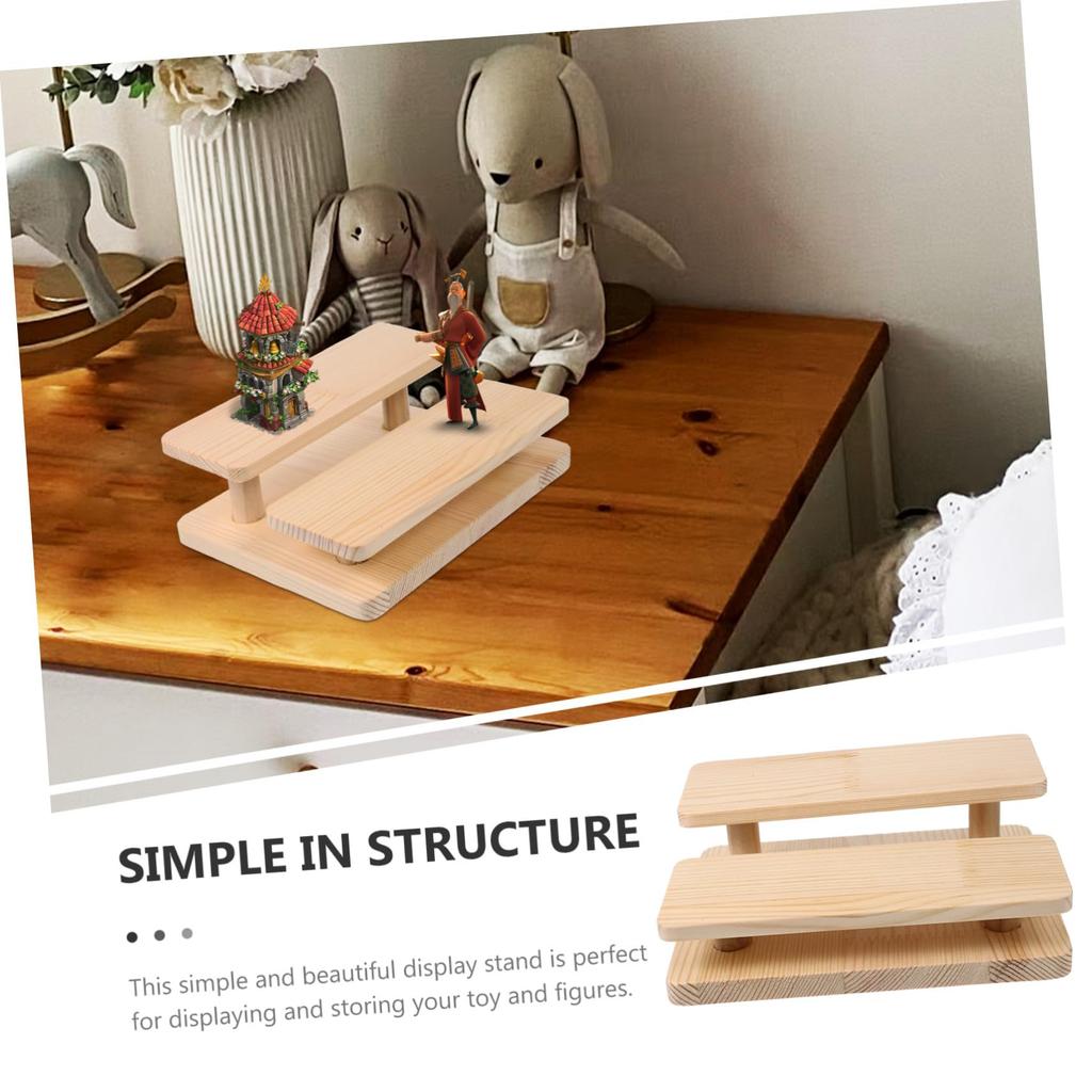 LEDMOMO Multi-Purpose Wooden Display Stand, Tiered, for Collectibles, Figures, Jewelry, Toy Models, and Cake Stands