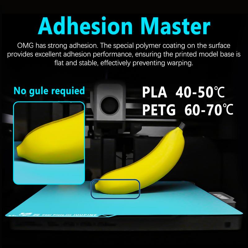 Juupine OMG Glacier for Anycubic Kobra 3 V2 Build Plate Upgrade Kobra 3V2 Cool Plate PLA PETG Superior First-Layer Adhesion