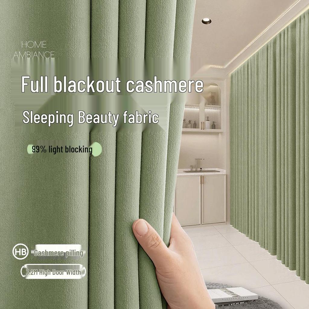 Modern Cream Chenille Blackout Curtains for Living Room/Bedroom