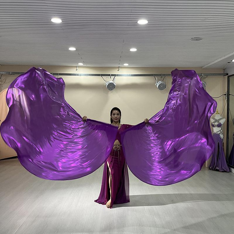 Dance Props Flag With Telescopic Sticks 140*140Cm Multiple Colors Belly Dance Semicircle Flags Performance Props Accessories