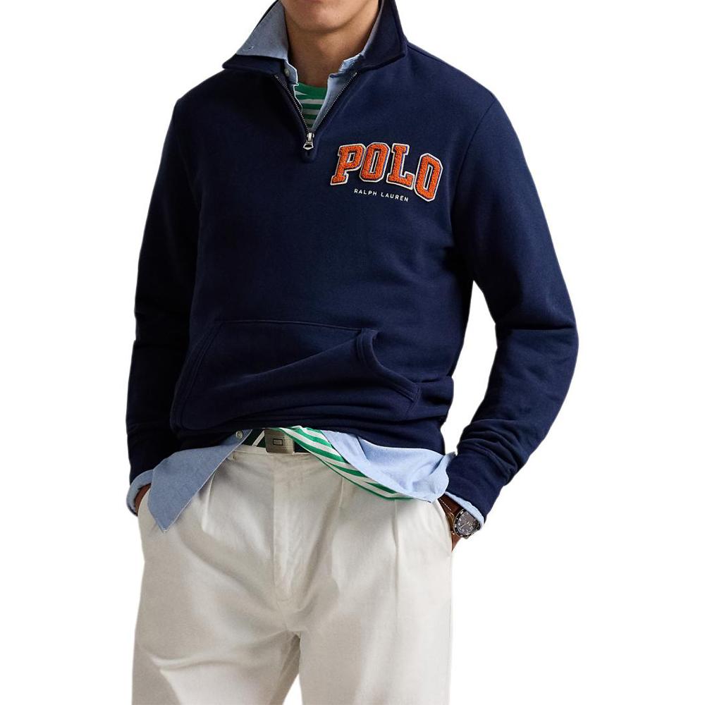 Polo Ralph Lauren RL Logo Fleece Collar Sweatshirt Men Sweatshirt Nautical-Blue MNPOKNI16824157-410