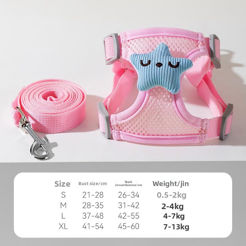 

Puppy Leash Small Dog Teddy Bichon Pomeranian Puppy Chest Strap Cat Pet Dog Chain Walking Dog Leash S size