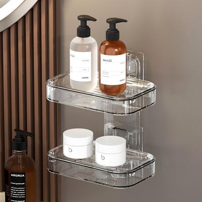 Boîte à savon Non perforée, boîte à savon de Drainage à Double couche, porte-savon de comptoir de salle de bains domestique, support de rangement de salle de bains