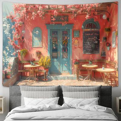 Romantic Style Flower Shop Exquisite Tapestry Design Wall Hanging Artistic Choice for Decor