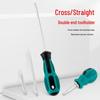 Dual-Use Magnetic Screwdriver, Double-Ended Phillips/Flathead, Chrome-Vanadium Steel.