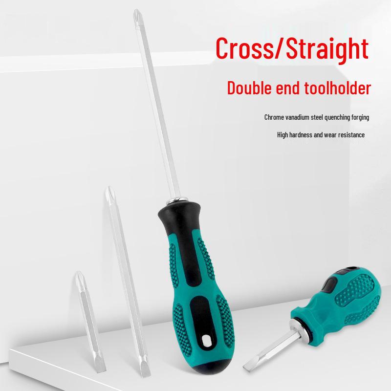 Dual-Use Magnetic Screwdriver, Double-Ended Phillips/Flathead, Chrome-Vanadium Steel.