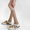 Spring Summer Niche Design Women Stockings Pearl Curtain Vertical Jacquard Slimming Stockings Lace French Calf Milk White Socks