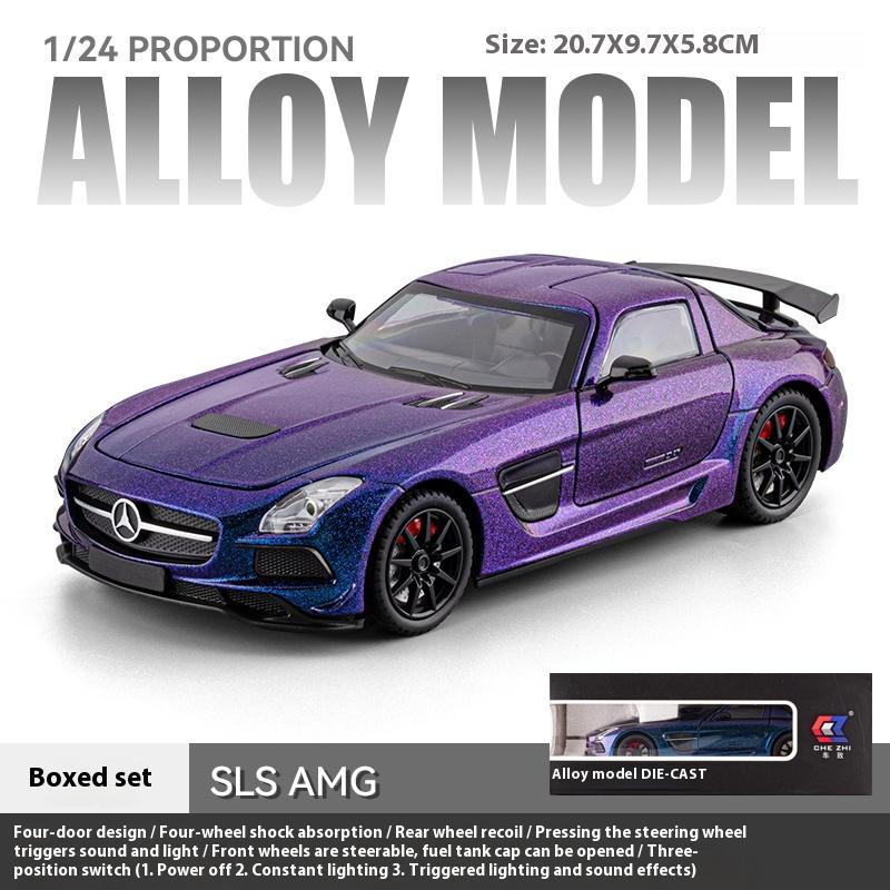 

1/24 Alloy Die-cast Benz SLS-AMG Sports Car Model Collectible Ornaments for Children Toy Car Boys Holiday Gift Birthday Gift фиолетовый