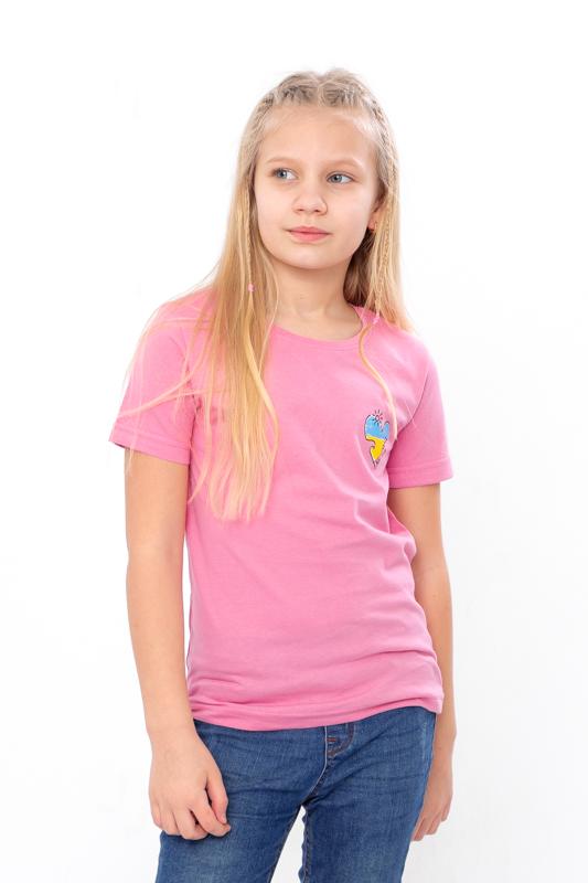 

Дитяча футболка унісекс – Вишивка українського прапора та зручна посадка, Літо, 6021-Y HC 110 барбі рожевий колір