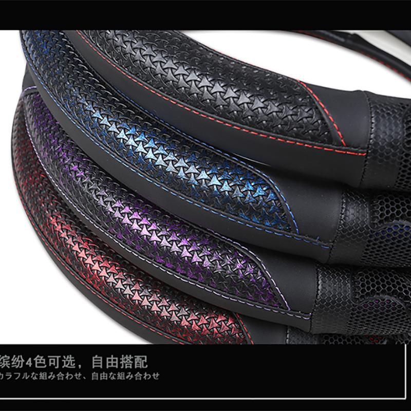 D Shape Steering Wheel Cover PU Leather for Nissan Rogue /Rogue Sport 2016 2017 2018   X-Trail 2017- Car Styling