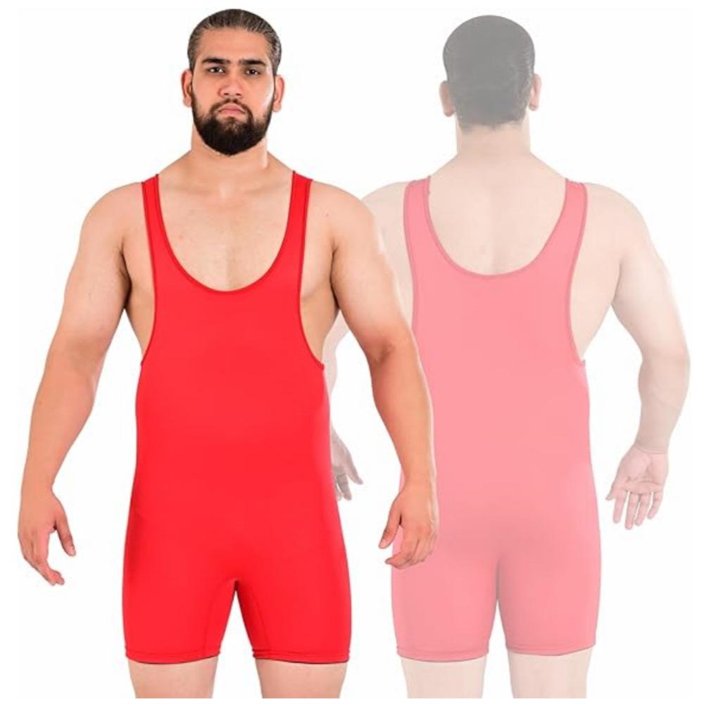 Ärmlös brottningsbody för män med magkontroll för fitness, boxning, triathlon och styrkelyft.