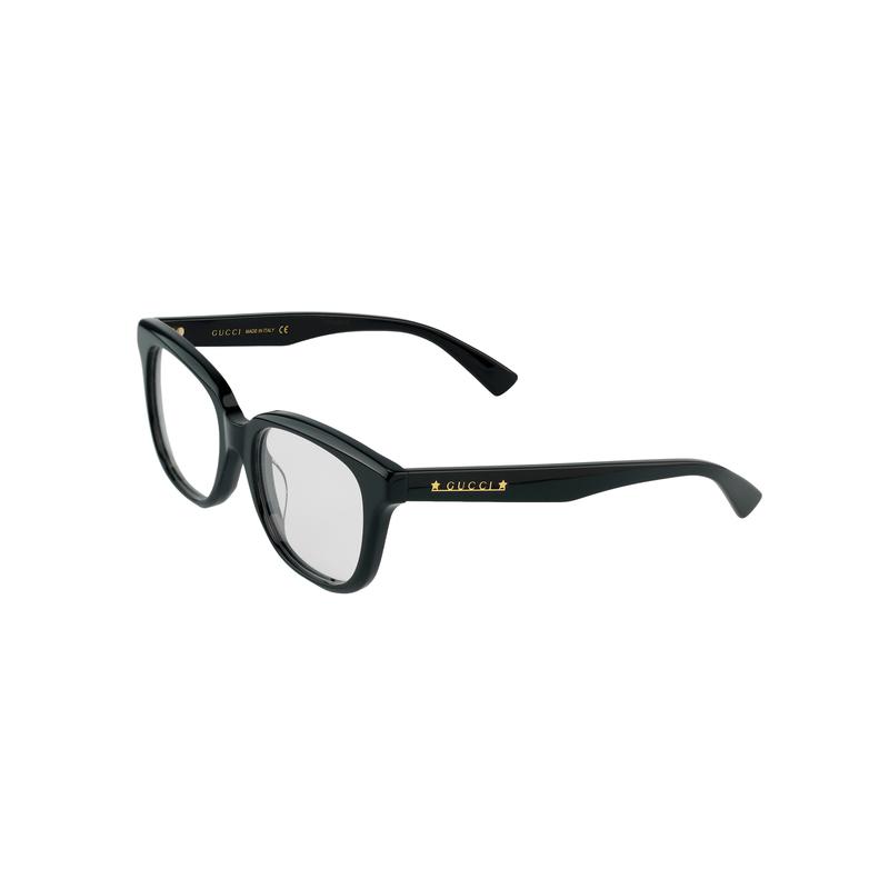 Gucci Comfort Side Temple Letters Square Optical Frame Women's Black