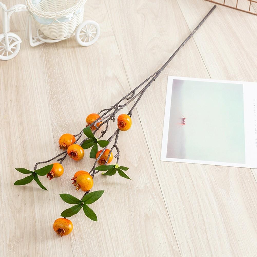 

Artificial Flower Branch Fake Hawthorn Fruit Realistic Home Xmas Decoration Prop жовтий