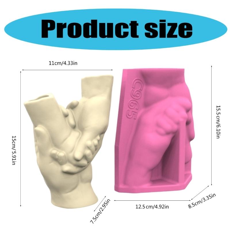 Creative Hand in Hand Designs Silicone Mould Silicone Texture Perfect for Epoxy Resin Planter Concrete Casting Home Decors