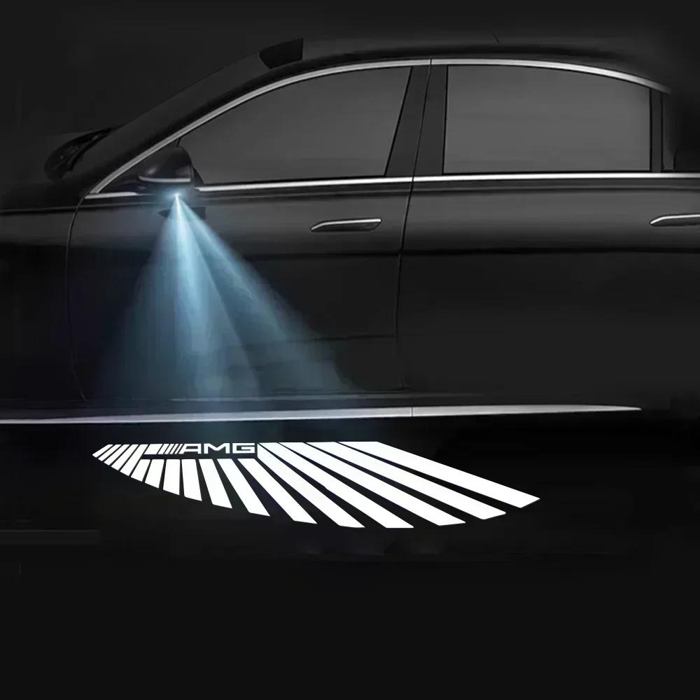 UKY5   Car Dynamic Rearview Mirror Carpet Light Angel Wings Welcome Light Led For Mercedes benz W177 W247 W205 W222 GLA GLB GLC GLS EQC