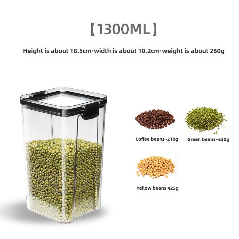 Transparent Plastic Sealed Canister Home Food Storage Container Grain, Nuts, and Spice Storage Jar