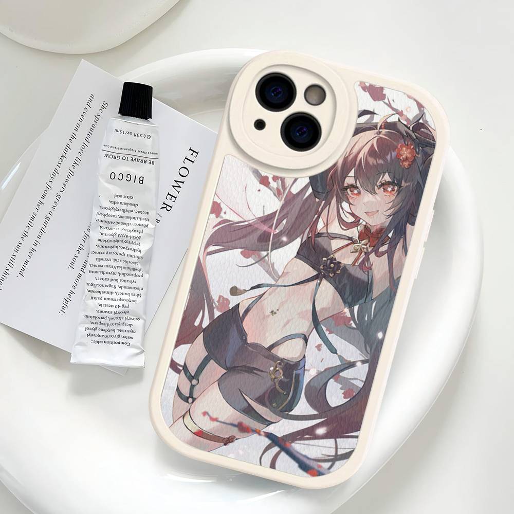 Hu Tao Genshin Impact PU Leather Phone Case For iPhone 16 15 14 13 12 11 Pro Max Plus Back Fundas