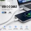60W USB C to USB C Cable Fast Charging, White Braided PD Charger Cord for iPhone 15 16, iPad, MacBook, Samsung
