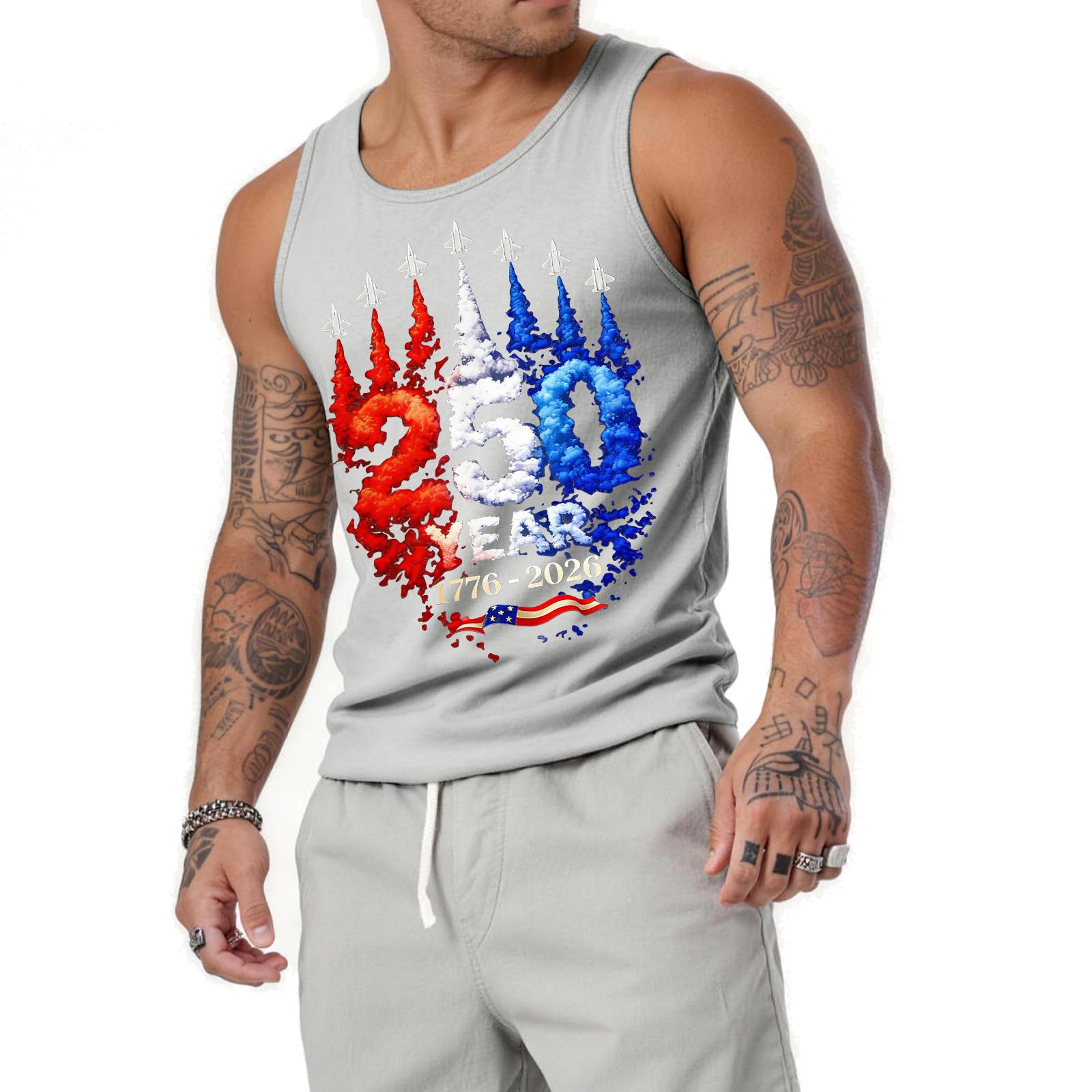 

Men s Relaxed-Fit Flag-Print Sleeveless Tank Top XL білий