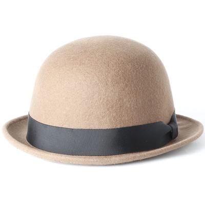 BASIQUENTI Premium Felt Derby Hat Derby Bowler Size Camel (Men's/Women's) Hat, Unisex, Medium,