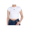 Calvin Klein Letter Logo Sweet And Spicy Slim Fit Short Sleeve T-Shirt Women T-Shirts White ZW02588-YAF