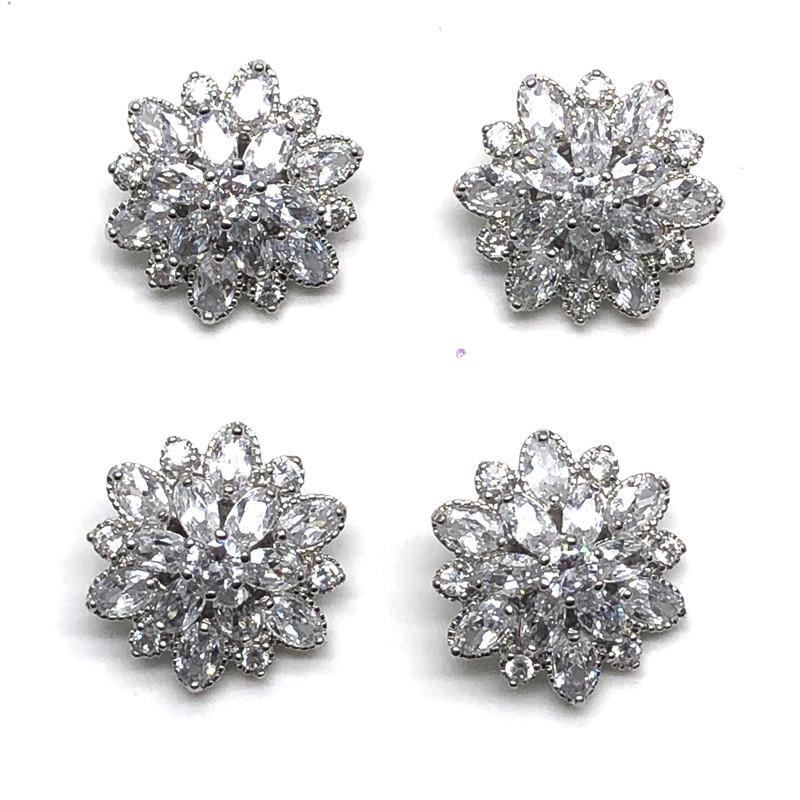 5pc/lot Delicate Crystal Buttons For Fur Coat Cubic Zirconia Button for Coat CZ Sewing Buttons for Cashmere Knit Cardigan