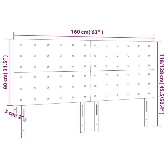 VidaXL LED Headboard Bedroom Furniture Double Bed Accessory Head of Bed Frame Interior Dark Brown 3122867