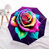 1pc Rainbow Rose Print Automatic Folding Umbrella - Portable Collapsible Design, 8-Rib Iron Frame, Durable Fabric yy251125112