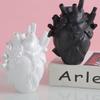 Vase en forme de cœur en résine, Vase créatif en forme de cœur pour Halloween, noir et blanc, en céramique, ornement de bureau pour la décoration de la maison