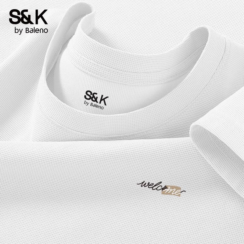 Baleno Men s Waffle Knit Breathable Short Sleeve T-Shirt M белый