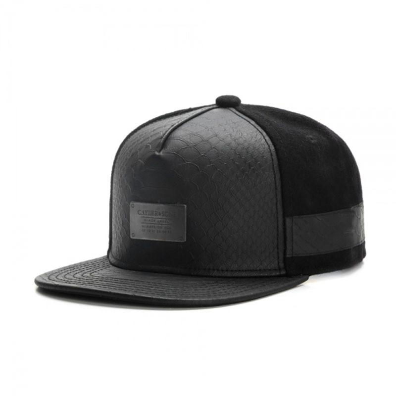 Baseball Cap With Embroidered Letters For Men Women Casual Sunshade Adjustable Black Leather Summer чёрный