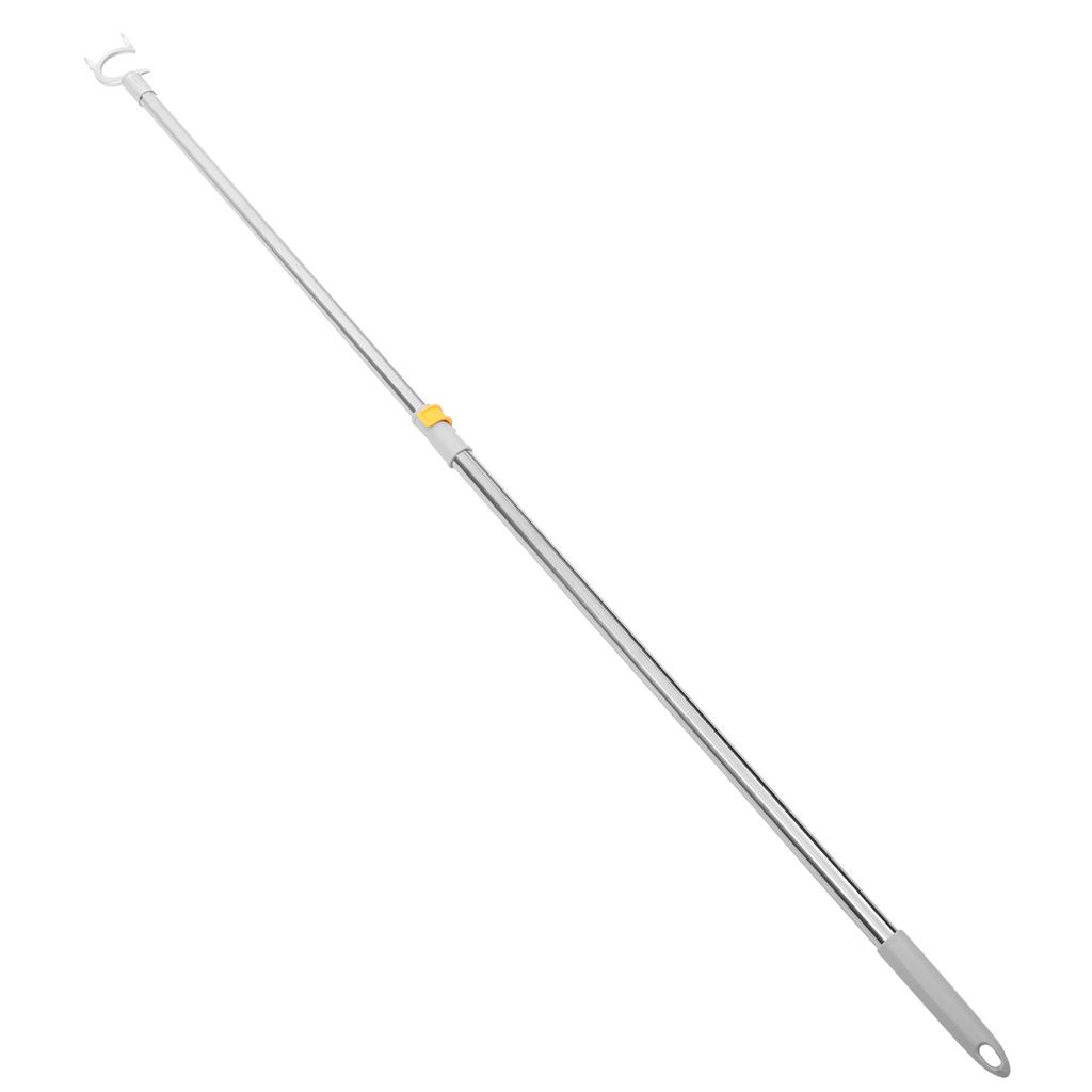 Adjustable Retractable Clothes Reach Pole Clothesline Rod Hanging Drying Balcony Clothes Rod Secure Lock Buckle Alloy Head