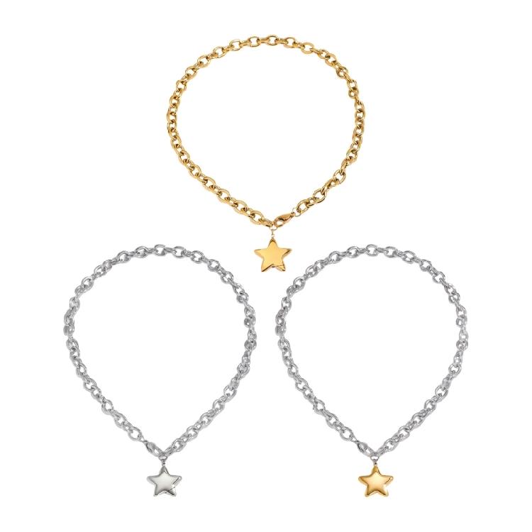 Contemporary Star Motifs Clavicle Chain Corrosion Resistant Stainless Steel Collarbone Chain Jewelry Gift