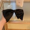 High-End 3D Black Bow Hair Clip for Women – Large Back-of-Head Spring Clip, Bobby Pin Hair Accessory.