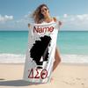 Personalized customized proof beach towel with Delta Sigma Theta pattern - soft, absorbent, quick-drying, perfect swimming, camping&bathing