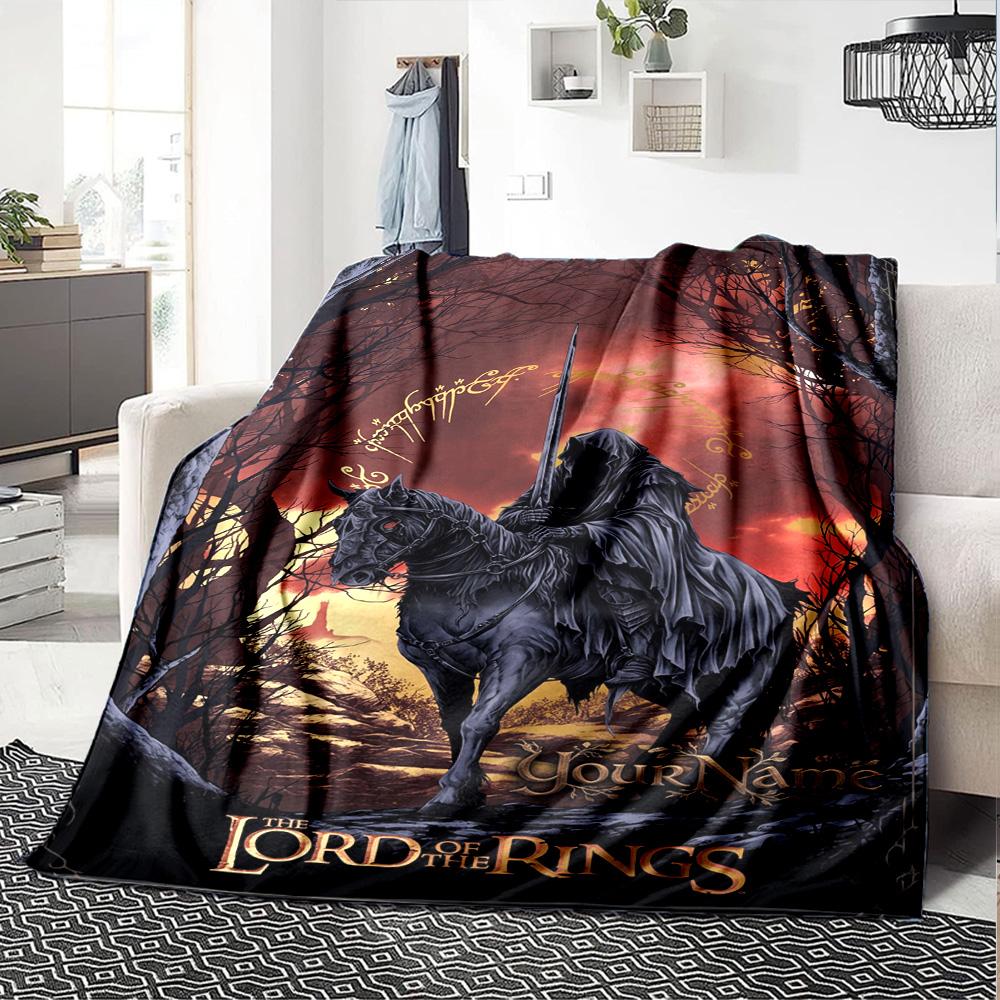Lord Rings Personalized Name Blanket Multi-purpose Personalized Blanket Durable Comfort for Living Room Chair Bed Bedding for All Occasions