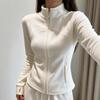 Womens Fleece Jacket 2026 Thick Warm Slim Fit Stand Collar Zip-Up Outerwear Office Commute